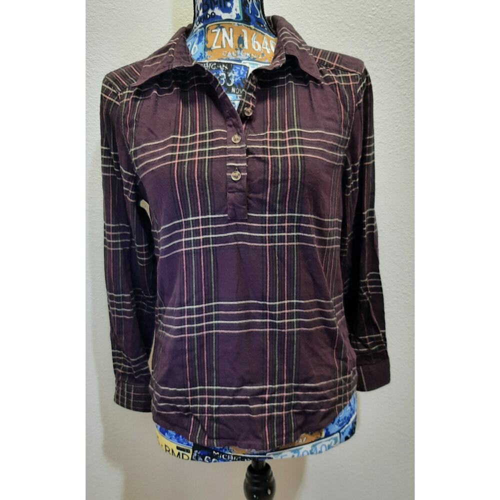 Christopher & Banks Purple Plaid Pullover Top l Size: SP